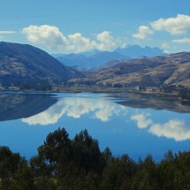 Laguna Pacucha with Cordillera Vilcabamba in the background